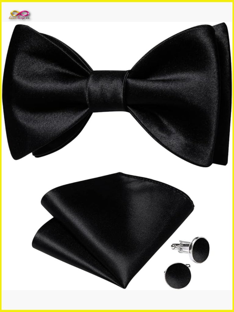 Men's Silk Self-Tie Bow Tie Set Classic Elegant Formal Wedding Tuxedo